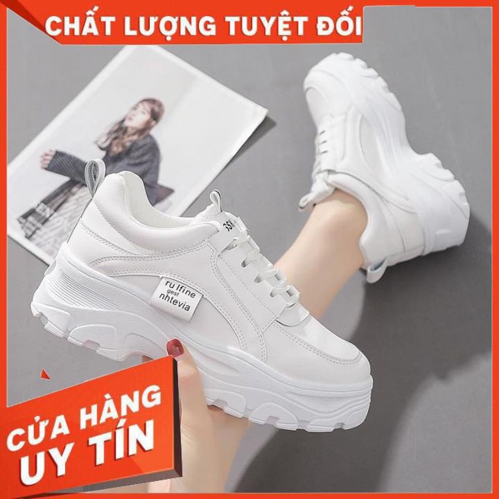 giầy thể thao độn đế cao cấp_ giầy thể thao chất da đẹp độn đế cao thời trang hàn quốc đi học đi chơi siêu hót