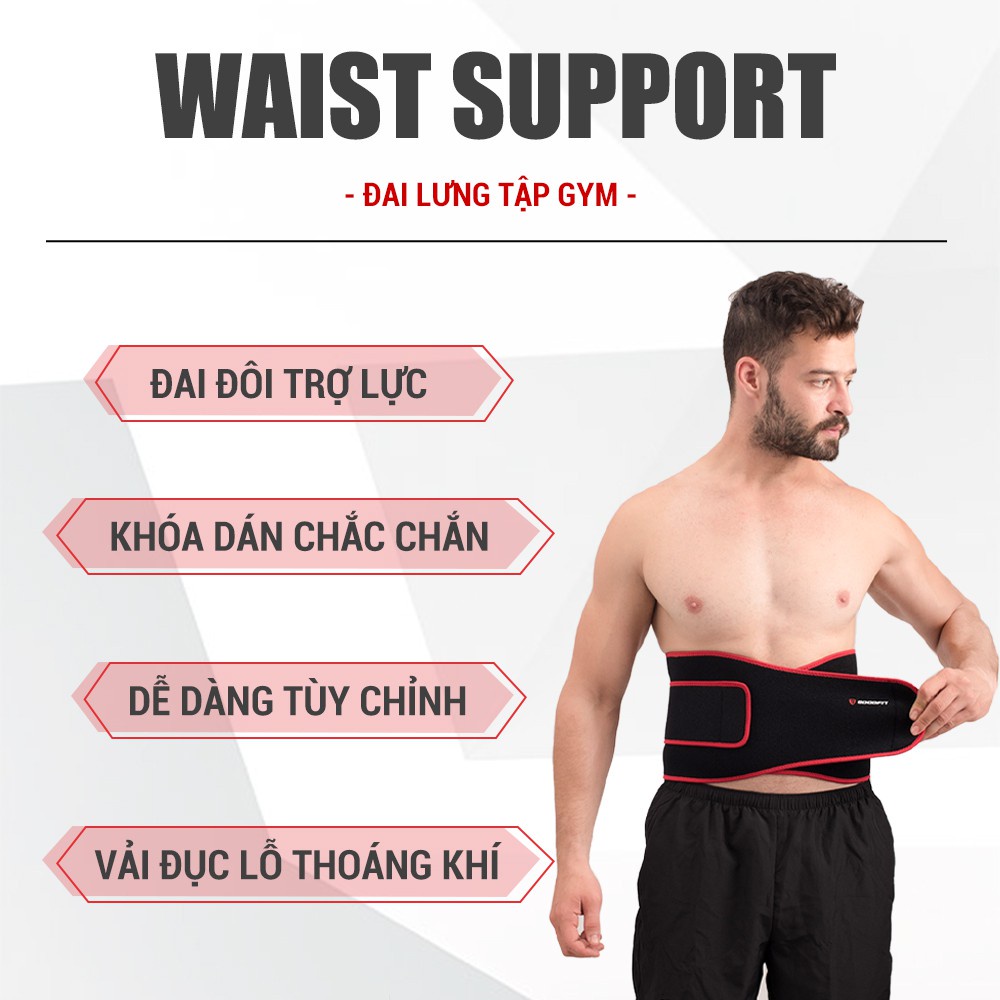 Đai lưng tập gym, bảo vệ cột sống GoodFit GF723WS hỗ trợ tập lưng