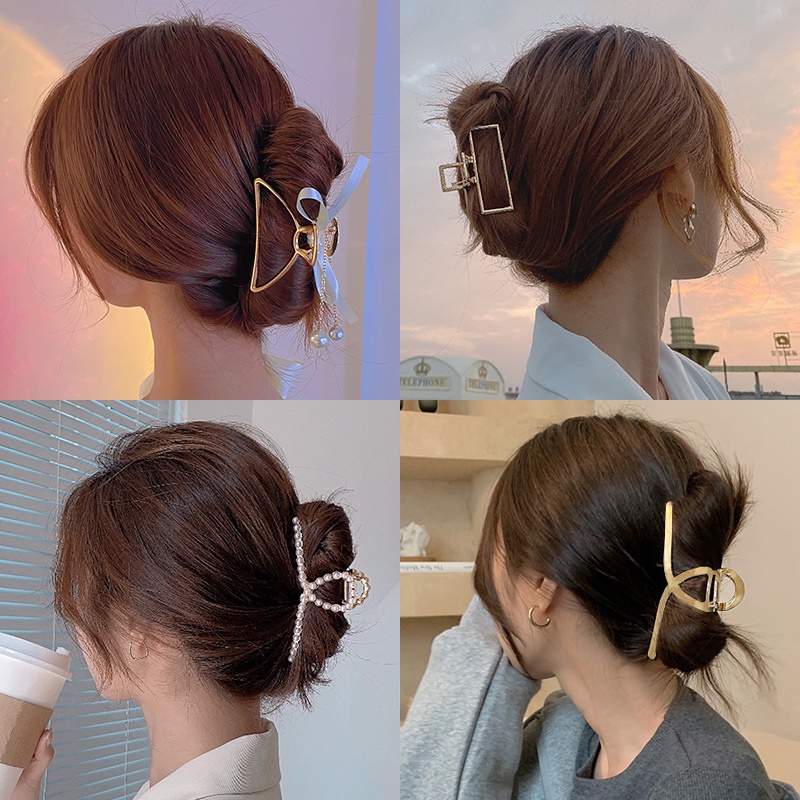 Kẹp tóc kim loại thanh lịch nhiều kiểu dáng thời trang phong cách Hàn Quốc