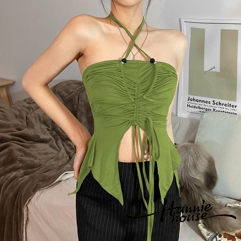 Áo Tank Top Dây Rút Thời Trang Mùa Hè Dành Cho Nữ