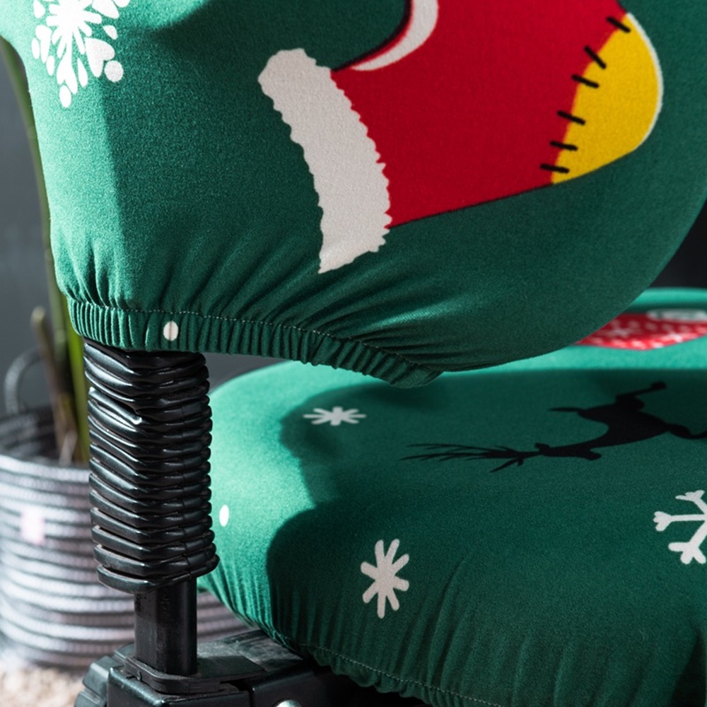 Bộ 2 miếng bọc lưng và mặt ghế chất vải spandex co giãn chống bám bẩn cho ghế văn phòng/ ghế ngồi máy tính ở nhà