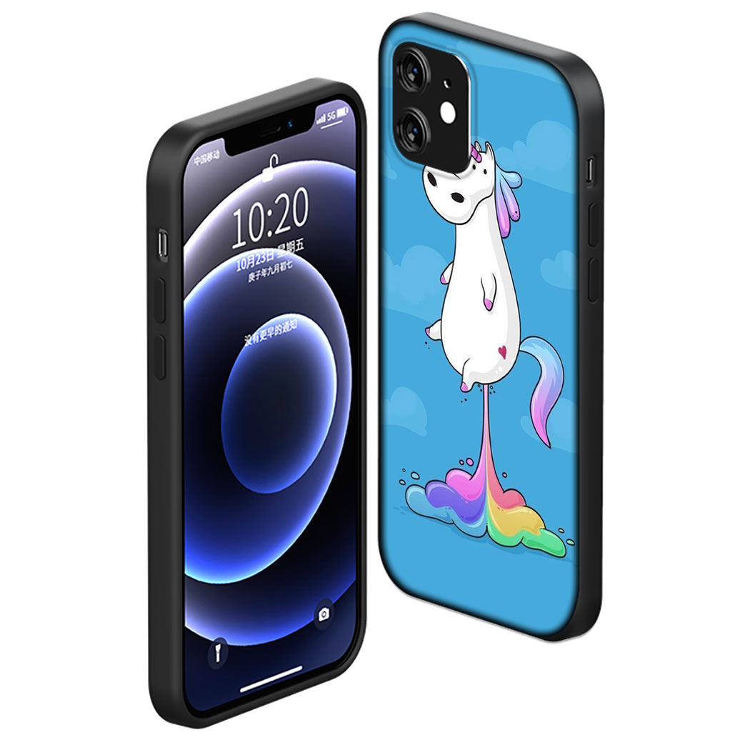 Ốp Điện Thoại Silicon Mềm Hình Ngựa Pony Màu Cầu Vồng Cho Iphone 11 Pro Max Se 2020 12 Mini 12 Pro Max Pdd54