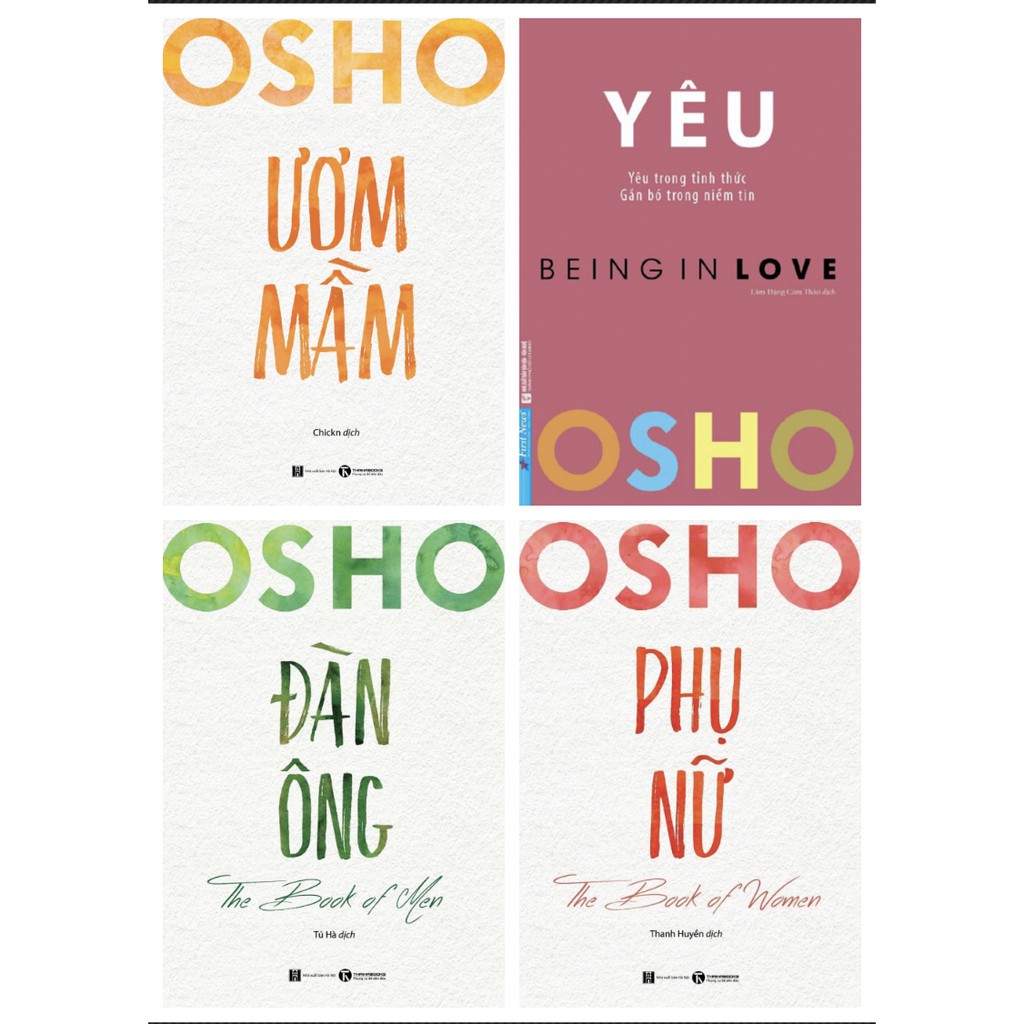 Sách - Tuyển tập sách OSHO Yêu, Đàn Ông, Phụ Nữ, Ươm Mầm (lẻ tuỳ chọn)