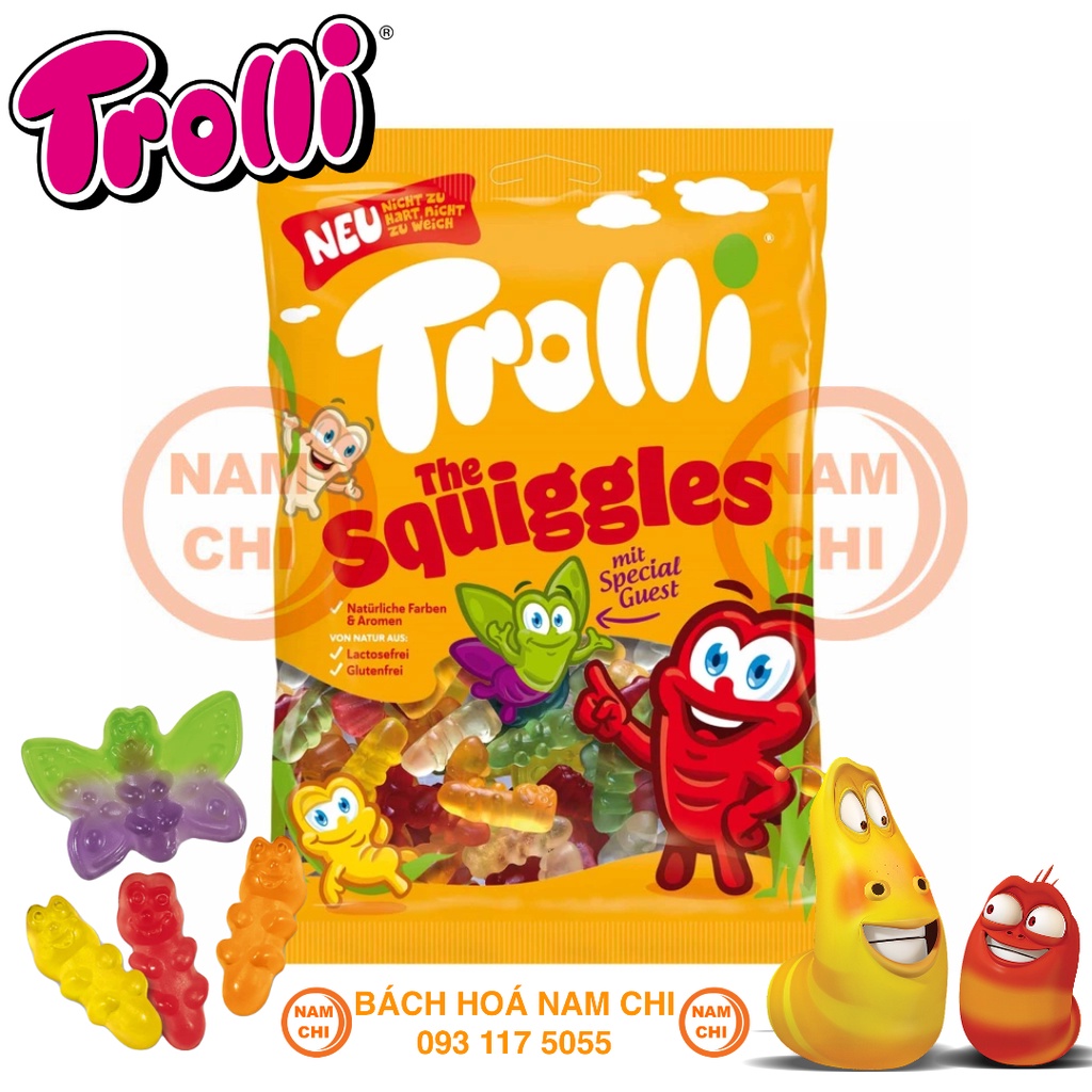 [GÓI 100G] Kẹo Dẻo TROLLI The Squiggles CON NHỘNG Gói 100g - Đức