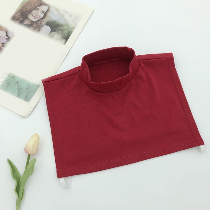 Han Áo Cổ Lọ Giả Lông Lừa Có Thể Tháo Rời Màu Trơn Ấm Áp Cho Nữ