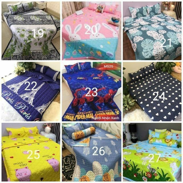 Trọn bộ chăn hè ga gối 4 món poly cotton nhiều mẫu 2019(lấy thêm ôm ib shop gửi link ôm)