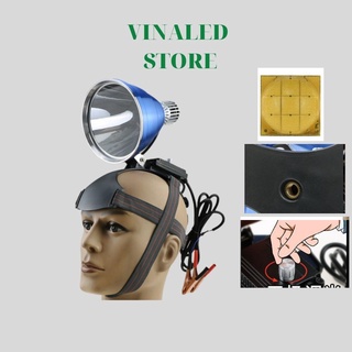 Đèn pin đội đầu siêu sáng đèn kẹp bình ác quy P150 dùng đi soi nấm mối đi biển điện áp 9V-80V