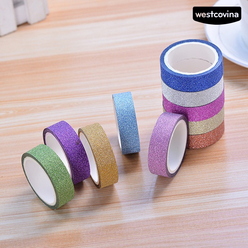 [Hot]✍Bộ 10 Cuộn Băng Dính Washi 1.5cmx3m Dùng Trang Trí Album