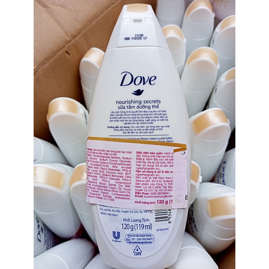 Sữa tắm dưỡng thể Dove căng bóng sáng mịn 120g