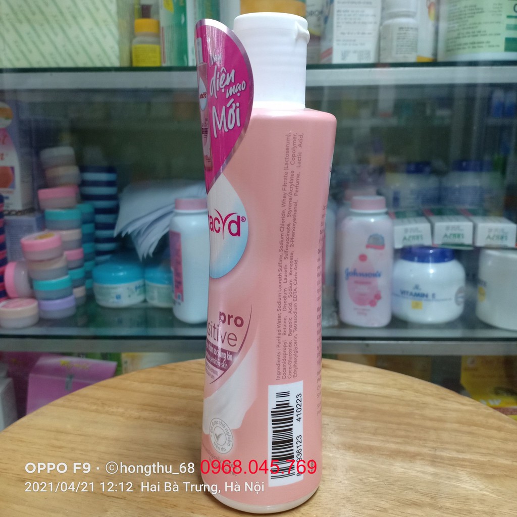 Dung dịch vệ sinh Phụ nữ Lactacyd Pro Sensitive 250ml