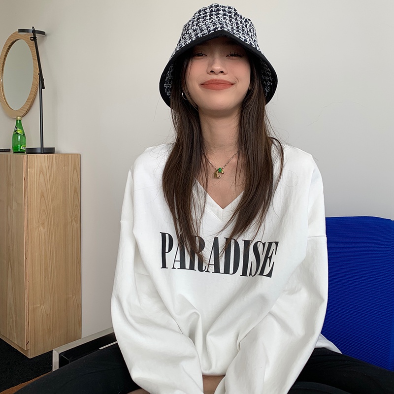 Áo Sweater Nữ Tay Dài Cổ Chữ V In Chữ Thời Trang 45844 | BigBuy360 - bigbuy360.vn