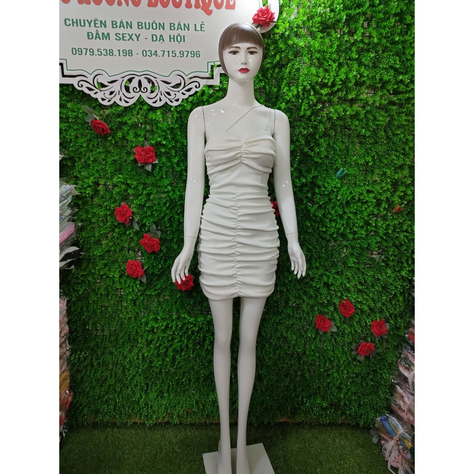 Sét đầm len trắng  cúp tim nhúm áo khoác lửng dài tay. Váy đệp diện tiết