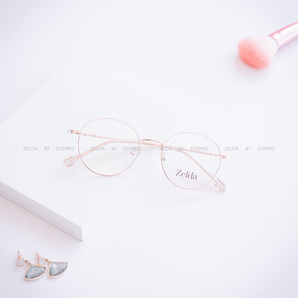 [LẮP SẴN CẬN]Gọng kính cận nữ, gọng cận kim loại, mắt kính tròn, tròng kính chống ánh sáng xanh, đổi màu Z2999G | BigBuy360 - bigbuy360.vn