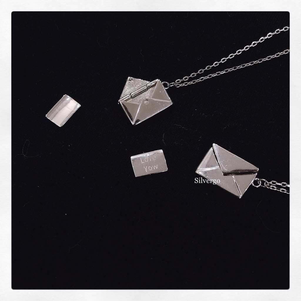 Dây chuyền bạc nữ dây chuyền bức thư Dây chuyền lá thư tình yêu ...