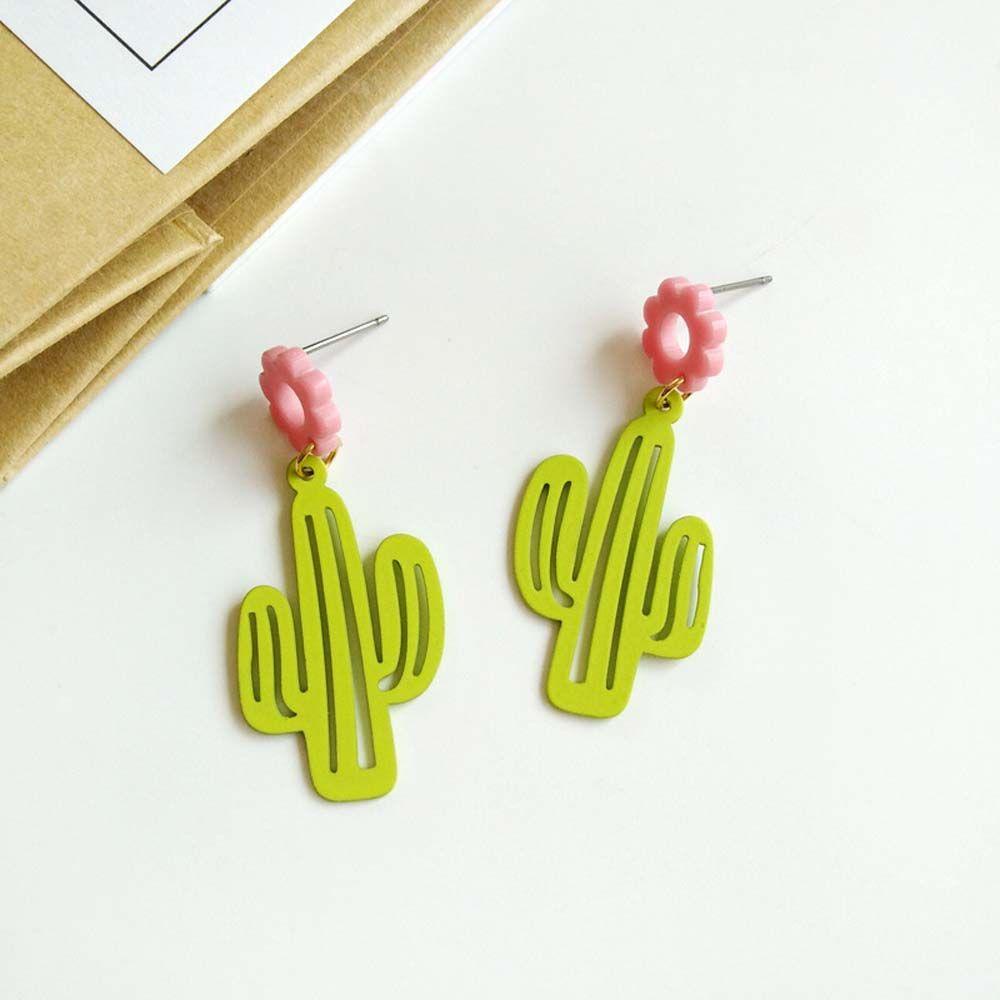 Bông Tai Thả Resin Acrylic Hình Học Dễ Thương