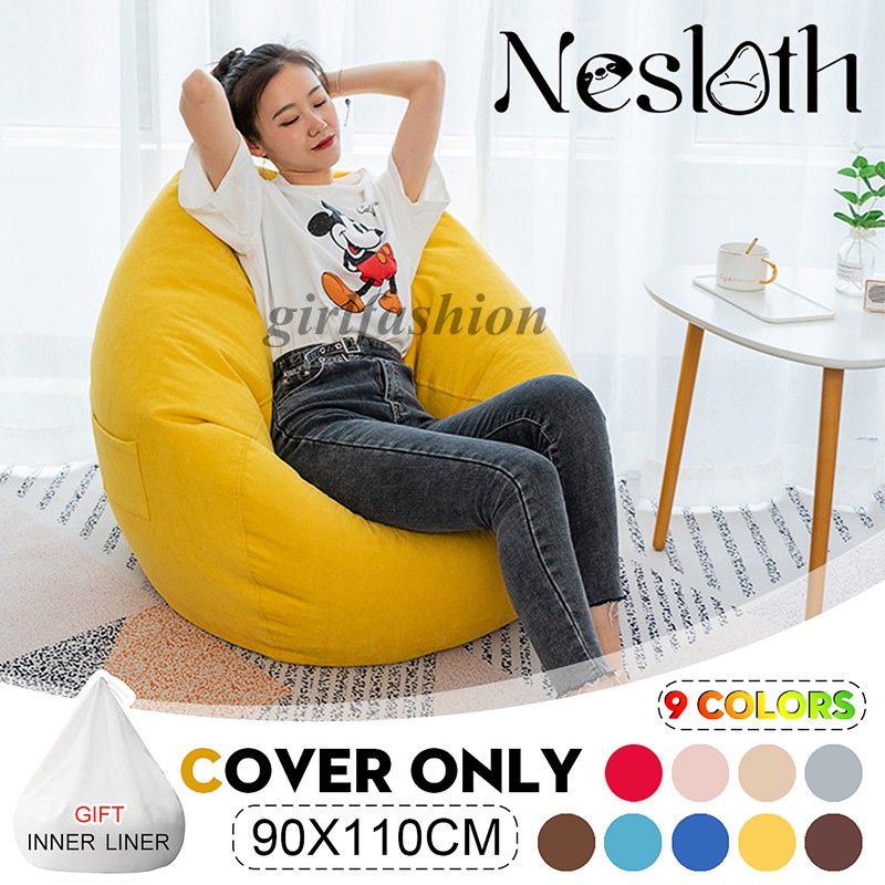 90x110cm Bean Bag Sofa Cover Đệm Ngồi Hạt Đậu