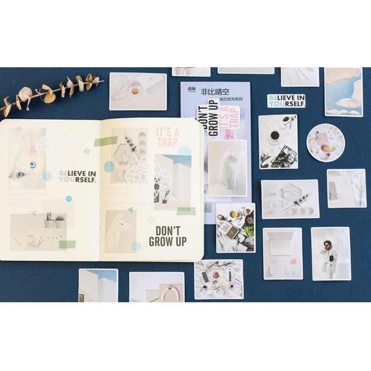 Gói 60 miếng sticker phong cảnh theo gam màu