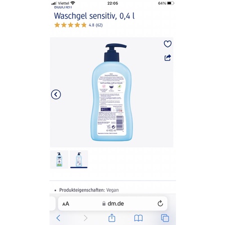 Sữa tắm gội sơ sinh Bubchen 400ml an toàn cho bé Hàng Đức