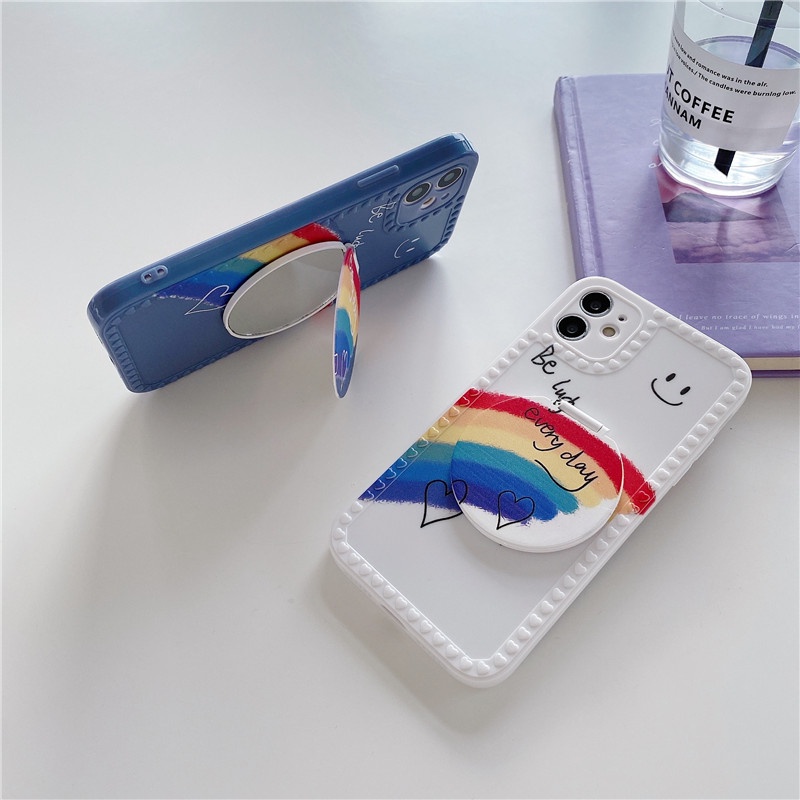 Ốp điện thoại hình cầu vồng mặt gương thích hợp cho IPHONE 13 6S 11 PRO MAX SE 2020 6 S 7 8 PLUS