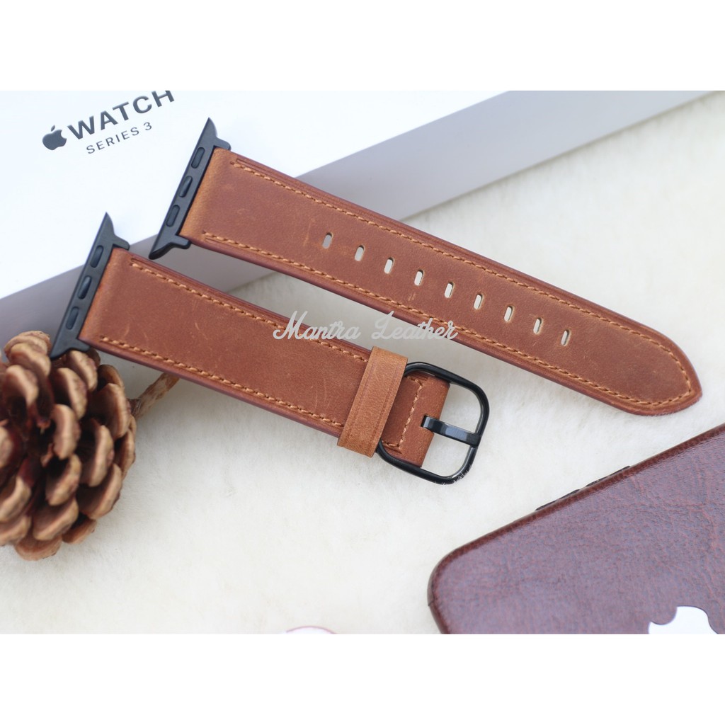 Dây Da Bò Paris Leather dành cho Apple Watch Size 38mm / 40mm / 42mm / 44mm