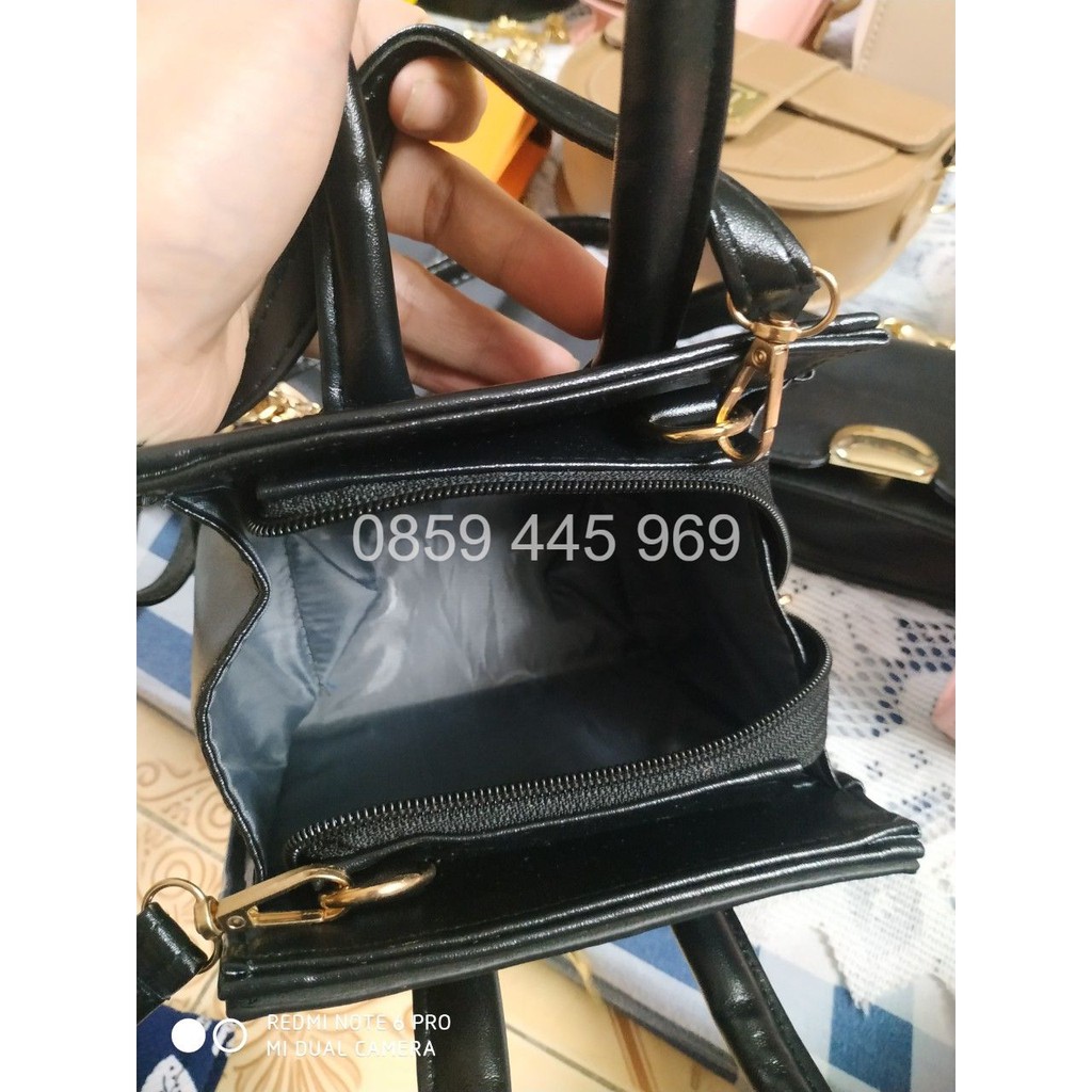 Túi xách nữ form nhỏ thời trang hai màu đen & be | BigBuy360 - bigbuy360.vn