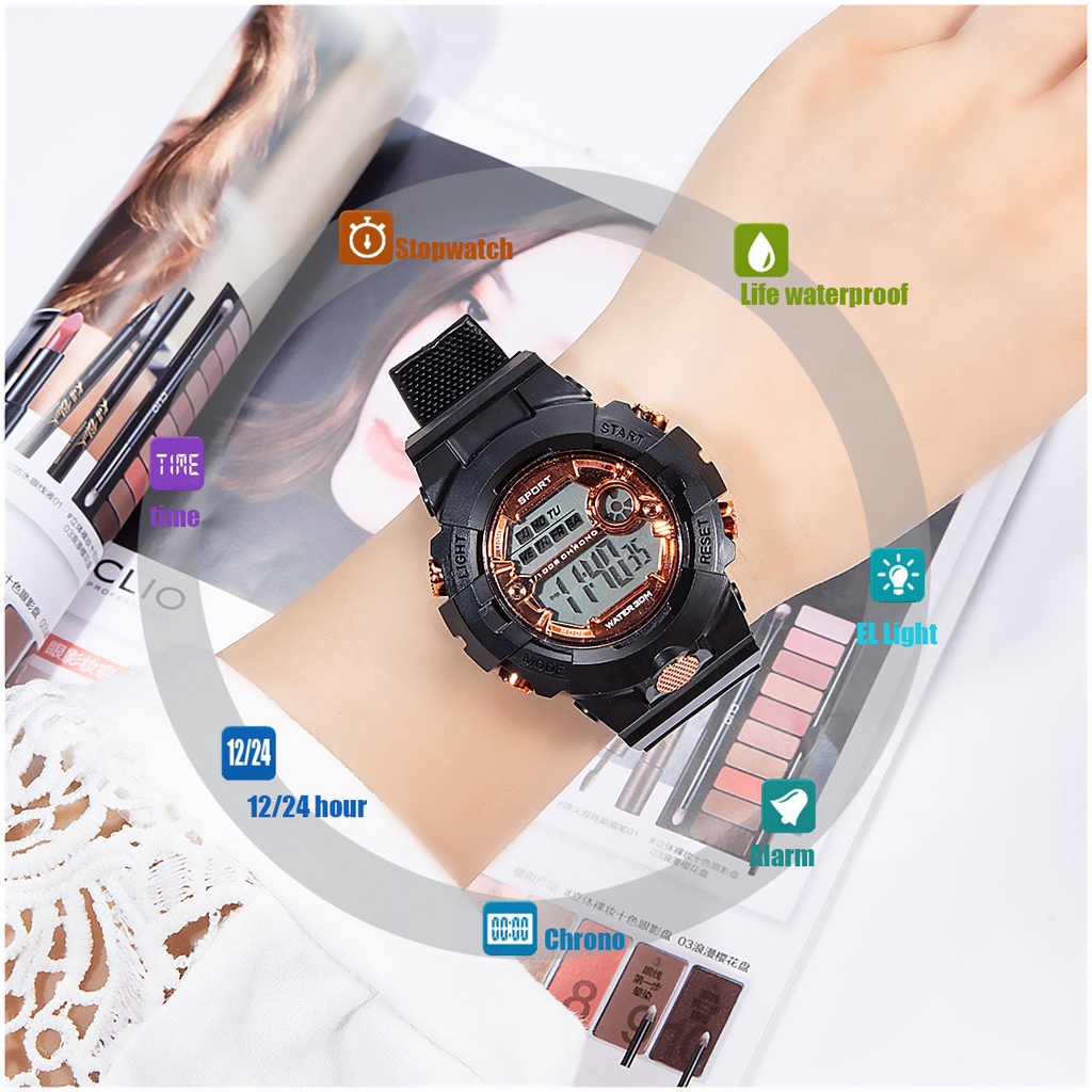 Đồng hồ điện tử thể thao CKW-J868-WSF chống thấm nước phong cách Hàn Quốc đa năng thời trang dành cho bé