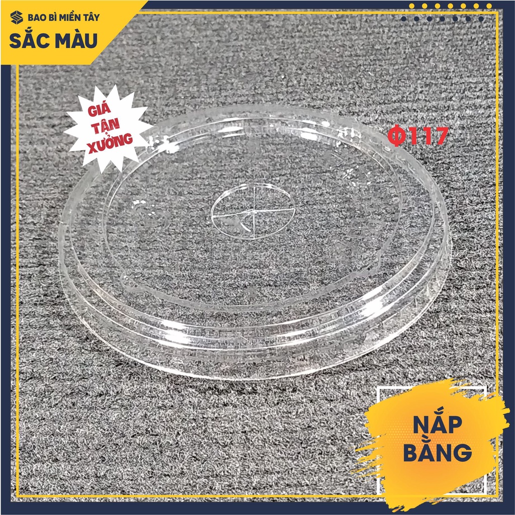Sỉ 50 Nắp bằng PET 90 - 93 - 95 - 98 - 106 - 117 nắp ly trà sữa cà phê nước ép