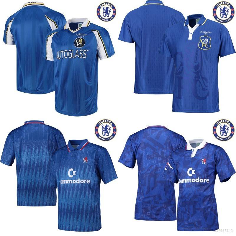 Áo thun đồng phục bóng đá cổ điển Chelsea Fc. 1990 1992 1998