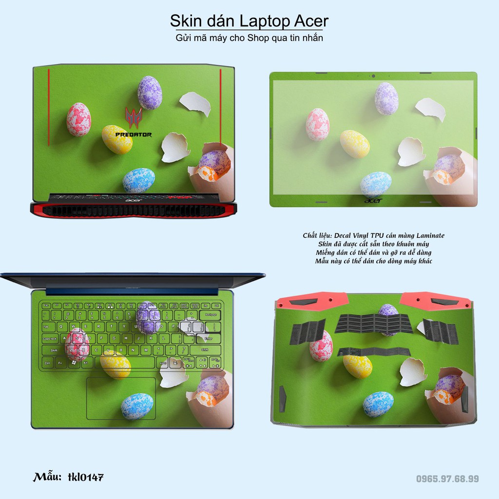 Skin dán Laptop Acer in hình thiết kế nhiều mẫu 4 (inbox mã máy cho Shop)