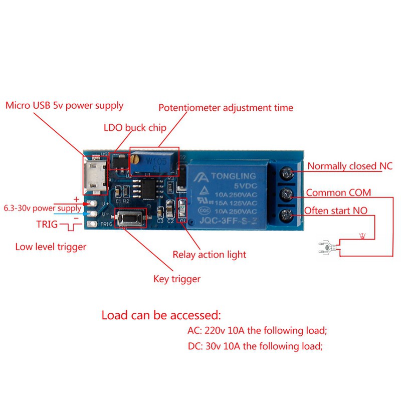 Mô đun rơ le hẹn giờ 5V -30v tự làm chuyên dụng