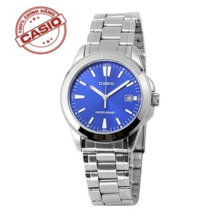 Đồng hồ nữ dây thép,mặt xanh chính hãng  Casio Anh Khuê LTP-1215A-2A2DF