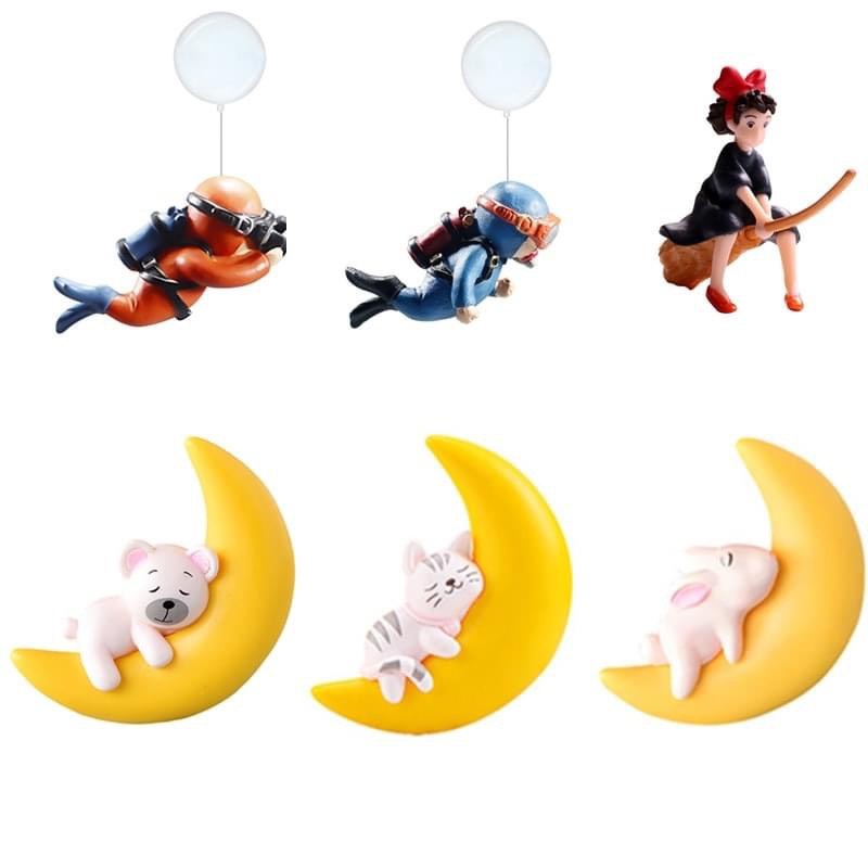 Đồ Chơi Bong Bóng Nổi Trang Trí Bể Cá: Mặt Trăng, Songoku, Người Nhái, Công Chúa....