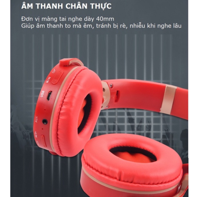 Tai nghe bluetooth không dây Gutek JB950 chụp tai bass mạnh có mic dùng được máy tính cổng 3.5mm