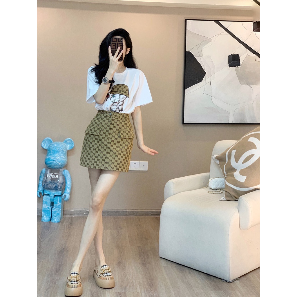 Bộ váy áo ngắn tay trẻ trung thoải mái năng động màu hè thời trang mới 2022