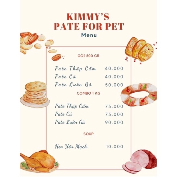 [Mã 159FMCGSALE giảm 8% đơn 500K] [KIMMY SHOP] PATE TƯƠI CHO CHÓ MÈO ĐỦ VỊ 500G