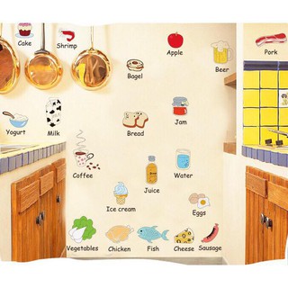 decal dán tường nhà bếp mẫu tiếng anh