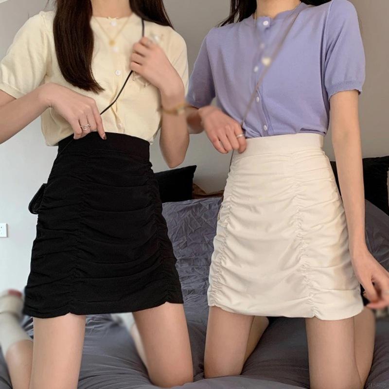 Chân Váy Xếp Ly Lưng Cao Thời Trang Hàn Quốc Dành Cho Bạn Nữ