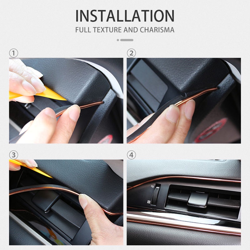 Chỉ Trang Trí ô tô Dải Viền Trang Trí Xe Hơi Bằng Chất Liệu PVC Mạ Điện Chống Va Chạm 5M Thông Dụng Tự động chống va chạm Trầy xước Trang trí Dải trang trí Bảo vệ Dòng điện tử PVC Phụ kiện thay thế ô tô