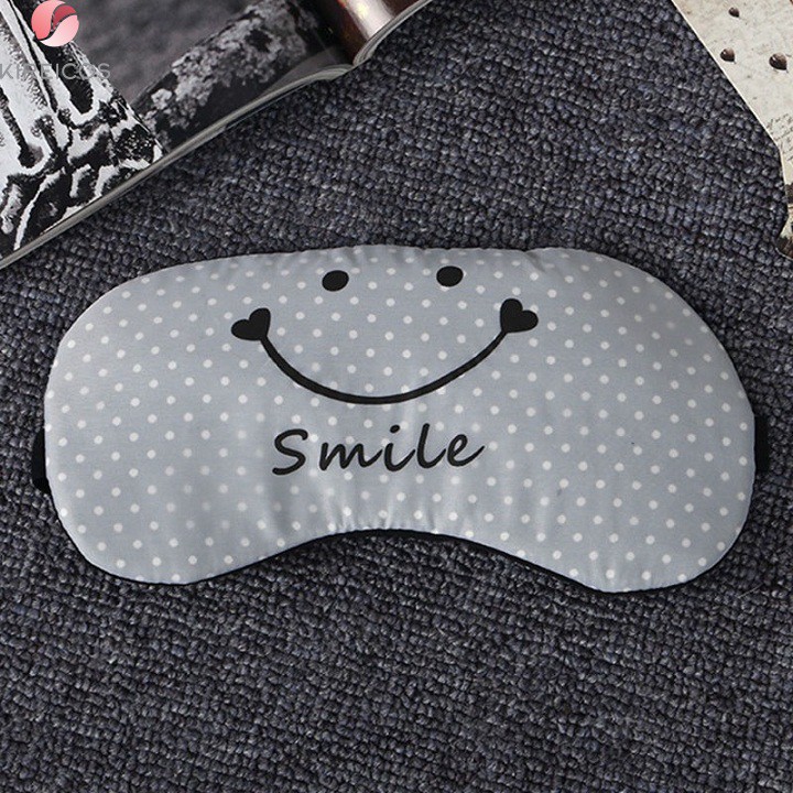FREESHIP TOÀN QUỐC 50K - Bịt Mắt Ngủ Miếng Che Mắt Ngủ In Chữ Smile Có Túi Gel