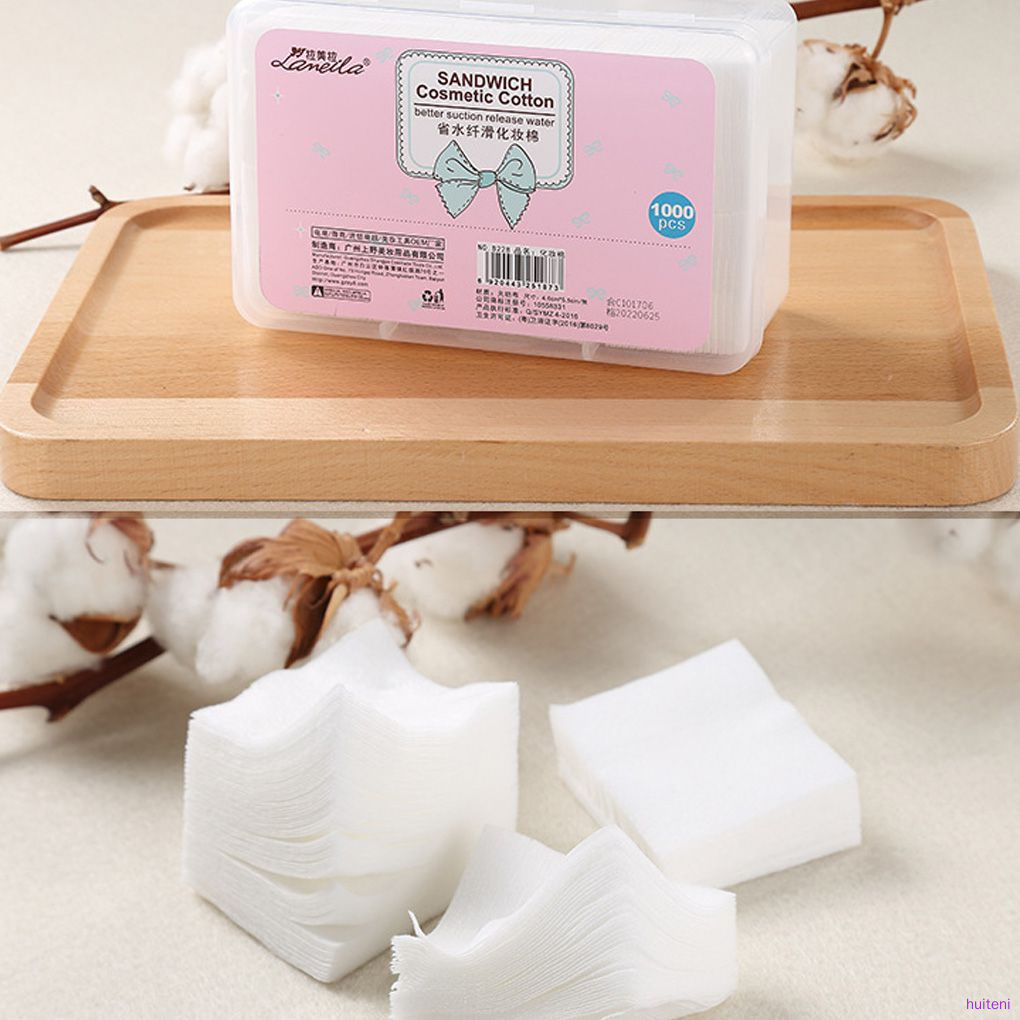 Bộ 1000 Miếng Bông Tẩy Trang Bằng Cotton Không Dệt