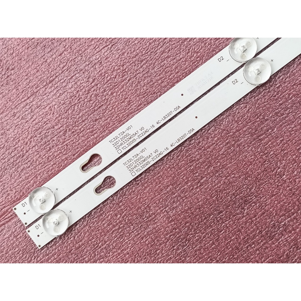 THANH ĐÈN LED TIVI TCL 32D3000 32S6300 32S6500 MỚI 100%, HÀNG ZIN HÃNG, BỘ 2 THANH MỖI THANH 5 BÓNG 6V DÀI 56,4cm