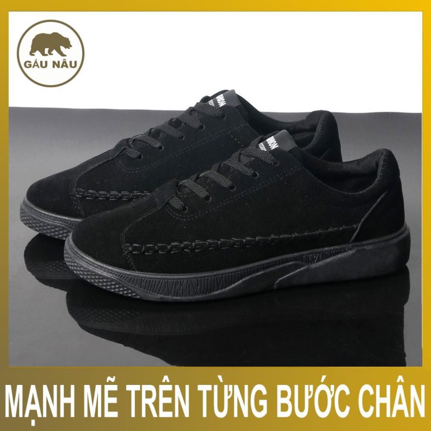 F sale xả kho Giày sneaker full đen kiểu da lộn GN389 Gấu Nâu Bền Chắc [ HOT HIT ] RẺ VÔ ĐỊCH V ‣ ' ‣ "