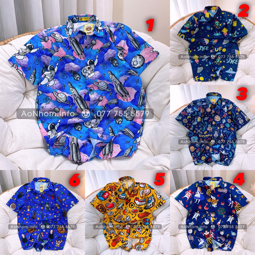 Áo sơ mi hoạt hình - Tàu Vũ Trụ, UFO, Space, Alice, Ma Boo, Totoro