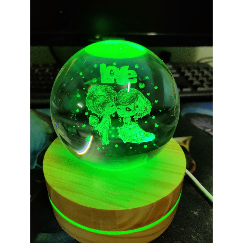 Đèn ngủ 3D pha lê, quà tặng sinh nhật, noel, quà 8/3