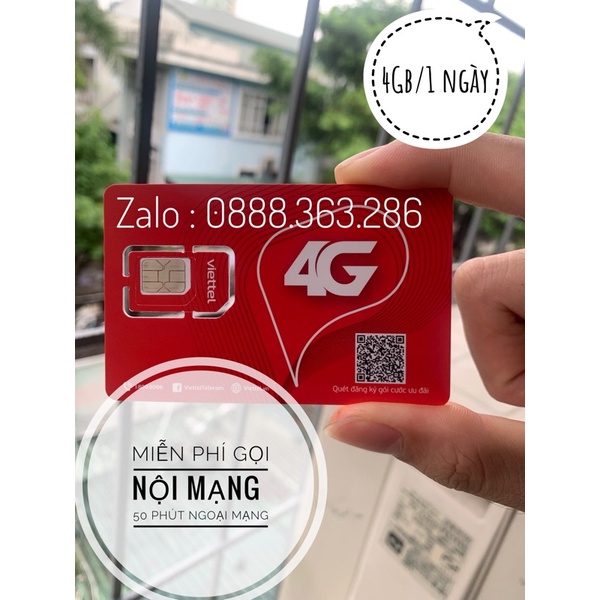 Sim 4G Viettel V120N 4Gb/1ngày miễn phí sử dụng 30 ngày đầu số mới