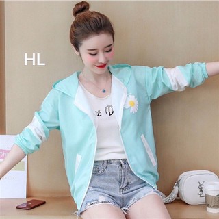 Áo gió hoa cúc 2 lớp chất đẹp