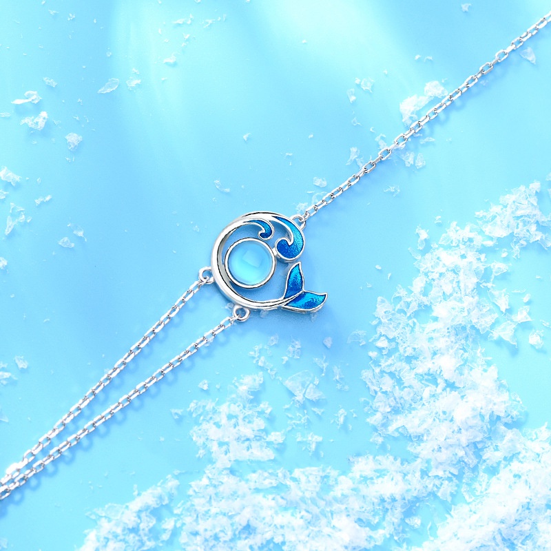 Vòng Đeo Tay Hình Đuôi Nàng Tiên Cá Bằng Epoxy Nhỏ Xinh Làm Quà Tặng Cho Bạn