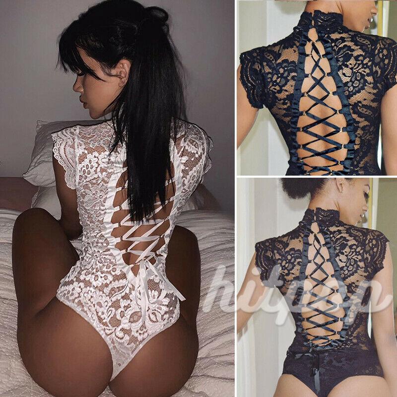 Bộ jumpsuit phối ren hoa hở lưng thời trang quyến rũ cho nữ