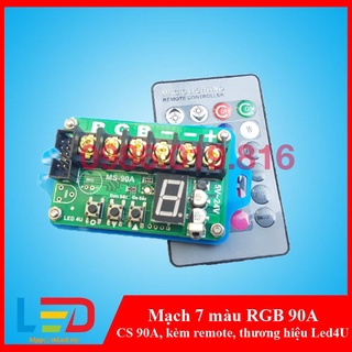 Mạch điều khiển led 7 màu RGB 90A, nháy theo nhạc, kèm remote