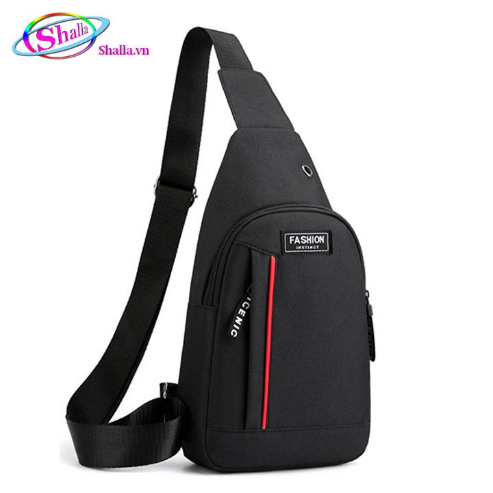 Túi đeo chéo nam vải bố Kéo chỉ đỏ thời trang dạo phố K35 Shalla